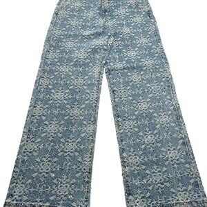High Fashion HF Rhinestone Denim Pants in Light Blue